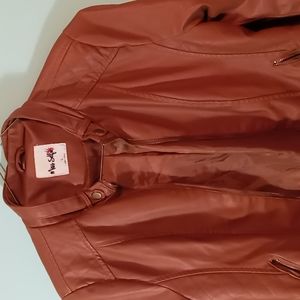 Brown leather jacket